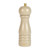 Beige wooden pepper mill with gold knob, upright, Salter logo at base