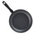 Black non-stick frying pan with soft-grip handle, shown from above