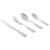 Set of four silver stainless steel cutlery pieces with ornate handles
