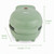 Sage green mini waffle maker with dimensions shown: 17 cm length, 13 cm width, 9 cm height