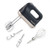 Salter hand mixer in black and champagne, with beaters, dough hooks and whisk attachments.