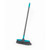 Blue and grey angled broom with long handle