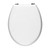 White oval toilet seat with closed lid, shown from above