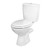 White close-coupled toilet with dual flush cistern, shown from side angle.