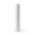 White geometric textured wallpaper roll, shown upright