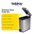 Silver stainless steel pedal bin with open lid, 5 litre capacity, soft close and smart step pedal.