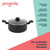 24 cm marble ceramic stockpot with glass lid, non-stick surface and soft touch handles.