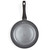 Grey non-stick frying pan with black handle, shown from above