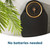 Black mechanical bathroom scale with gold dial, no batteries needed