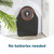 Black bathroom scale with rose gold dial and 'No batteries needed' text