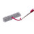 Grey chenille flat mop with pink handle, shown at an angle on white background