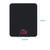 Black digital kitchen scale with LED display, 20cm x 15.5cm