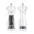 Clear acrylic salt and pepper mill set containing salt and black peppercorns