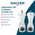 Clear acrylic salt and pepper grinder set with adjustable coarseness, ceramic mechanism, twist to grind.