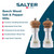 Pair of clear acrylic salt and pepper mills with beech wood tops, product feature banner