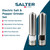 Set of stainless steel electric salt and pepper grinders with adjustable settings.