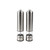 Pair of Salter silver electric salt and pepper grinders with clear middle section.