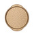 Gold non-stick pizza tray with perforated base, top view