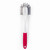 Washing up brush with white bristles and pink handle, shown on white background