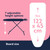 Ironing board graphic showing 7 height options, board size 122 x 45 cm