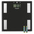 Black digital bathroom scale with Salter logo, showing display and two alkaline batteries.