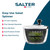Salad spinner with black handle and clear bowl, 3.5 litre capacity, shown with greens inside.