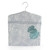 Grey and green leaf print peg bag with hanger