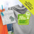 Laundry peg storage bag with palm leaf print clipped to a washing line, banner: dry laundry naturally