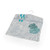 Grey and teal leaf-patterned peg bag with hook and two teal pegs visible
