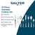 Banner showing Salter branded 32 piece stainless steel cutlery set with knives, forks and spoons.