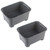 Pack of 2 grey plastic washing up bowls with ribbed base