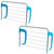 Set of two over radiator airers with blue handles and silver rails