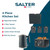 Salter 4 piece kitchen set with rapid boil kettle, 4 slice toaster, and black storage canisters.