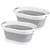 Beldray Oval Collapsible Laundry Basket, Set of 2, Grey  COMBO-3397 5054061265750 