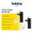 2 pack toilet brush set with white bristles and black slim holders, shown with hygienic lids