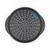 Grey round non-stick pizza tray with perforated base