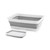 Grey and white collapsible washing up bowl shown expanded and folded
