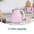 Pink kettle with 1.7 litre capacity