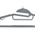 Grey plastic clothes hanger with anti-slip grips, suitable for shirts or coats.