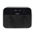 Black digital dual air fryer with touch controls and twin baskets, front view
