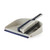 Dustpan and brush set with soft bristles, beige with blue trim, for indoor cleaning