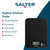 Black Salter digital kitchen scale with USB rechargeable function, 5kg capacity, and slim design.