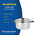 Stainless steel 24cm stockpot with glass lid and pouring lip, induction suitable.