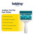 Promotional image: blue Beldray antibacterial gel pet hair roller with white handle and paw print design