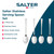 Set of four Salter stainless steel serving spoons with mirror polish finish.