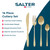 Banner showing Salter gold 16 piece cutlery set with knife, fork, spoon and teaspoon.