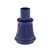 Blue plastic washing machine filter with mesh detail, shown upright on white background