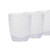 Set of clear textured plastic tumblers, shown side by side
