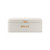 Cream bread bin with gold handle and BREAD lettering, front view