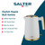 White and gold electric kettle with rapid boil, 1.7L capacity, by Salter.